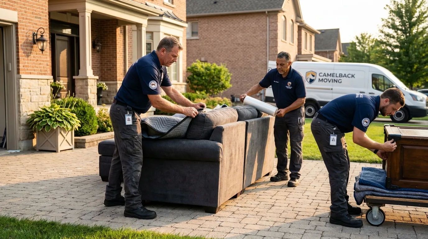 Large estate moving crew wrapping furniture in Osceola, IN